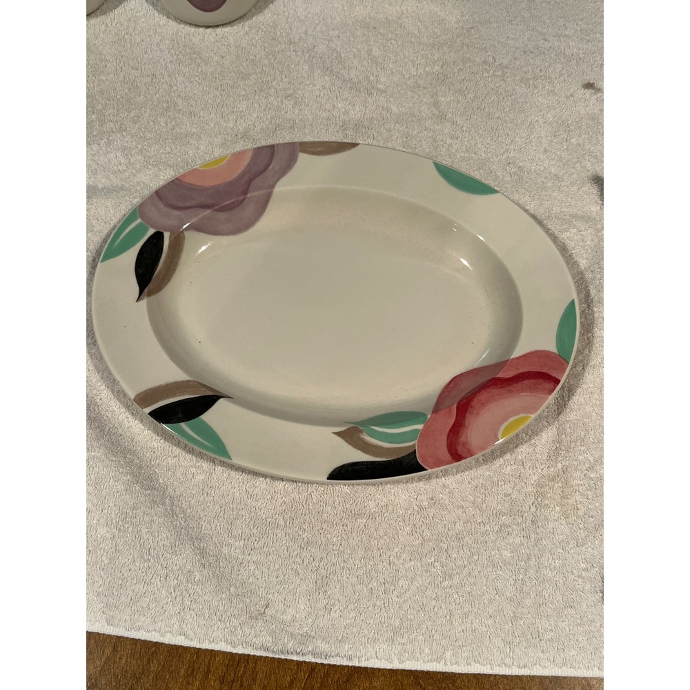 Adams Florida Micratex Oval Serving Platter Floral Made in England 13.5 Inch